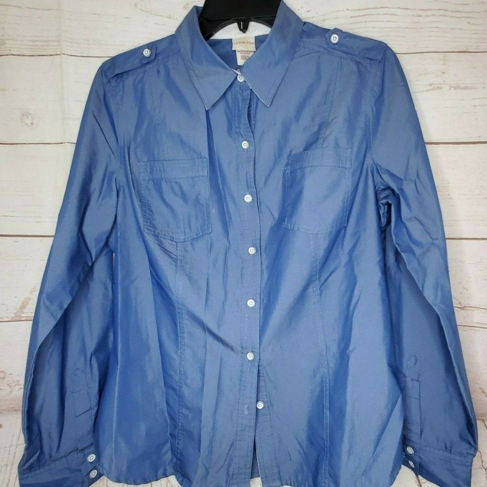 Covington Blue Button Shoulder Designer Shirt - image 1
